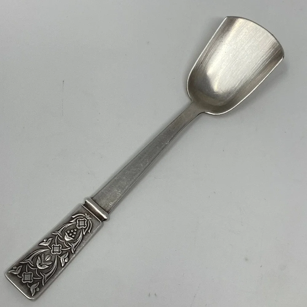 Vtg 1967 Soviet USSR Tallinna Juveelitehas Melchior Silver Plated Sugar Spoon